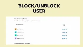How to Block and unblock User in Reddit