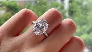AnuClub&reg; Official Site - Oval Brilliant Cut Moissanite Pave Engagement Ring