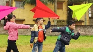 Kids Go To School Learn Colors with Paper Planes The Finger Family Song Nursery Rhymes
