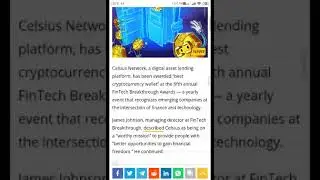 Celsius Wins best Cryptocurrency wallet award / crypto news / Cryptocurrency today news / buy today