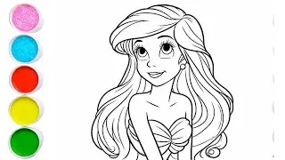 Cute Mermaid Drawing for kids, Painting & Coloring for kids, Toddlers | Let's Draw Together