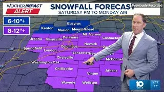 Weekend winter storm: 6-12 inches of snow expected in central Ohio | The 10 WEATHER IMPACT
