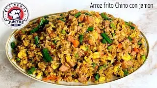 Arroz frito Chino con jamón y cerdo. Comida China