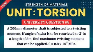 TORSION IN STRENGTH OF MATERIALS SOLVED PROBLEM 8 @TIKLESACADEMY