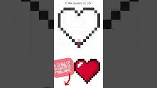 How to draw pixel heart | Red heart step by step | Easy Drawing