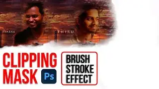 use brush stroke clip masking - Photoshop Tutorial