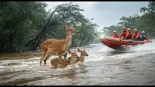 Heroic Rescue Team Saves Deer Family From Deadly Jungle Flood 🌊🦌
