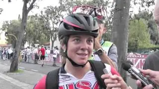 Evelyn Stevens, Andrea Dvorak after 2013 UCI road race world championship elite women