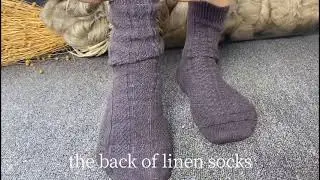 100% linen yarn knitted jacquard socks.Socks you can wear while sleeping