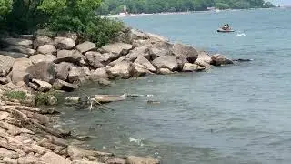Natural rocks at woodbine beach Toronto Ontario