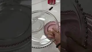 Brett Beaded Glass Charger Plates - Customizable Gold/Silver/Pink Rim for Wedding & Event