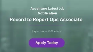 Accenture latest Job Updates || Bangalore jobs || MNC Jobs || 0-3 Years of experience required || 