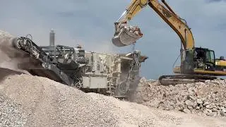 Metso Crusher, Cat 325C & 950 at Wind Farm Construction Site (4K) - Sotiriadis Constructions