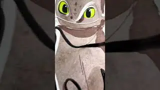 Drawing Toothless from How to Train Your Dragon in one stroke of black ink without lifting my brush