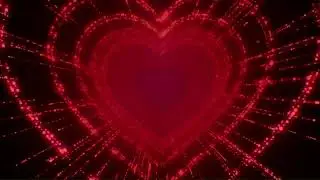 RED HEART Tunnel Background 💗 A Video Loop with a RED HEART Animation and NEON LED Lights effect