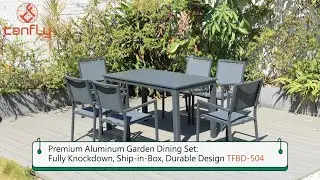 Premium Aluminum Garden Dining Set:Fully Knockdown, Ship-in-Box, Durable Design TFBD-504