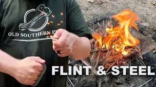 Starting Fire with Flint and Steel, Char Cloth