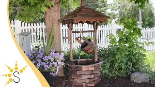 Sunnydaze Old-Fashioned Wood Wishing Well Fountain with Liner 48-Inch - DSL-086