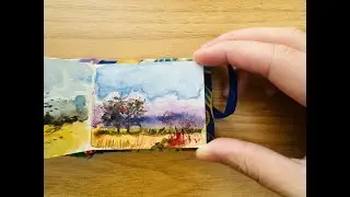 Tiny Watercolor Landscape-Super Easy Painting for Beginners迷你水彩风景#art #watercolor #painting