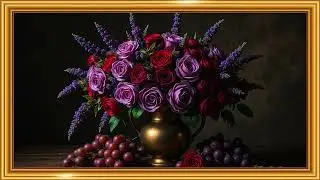 Lavender & Red Roses Still Life | Dutch Baroque Floral Art in Museum Quality 4K