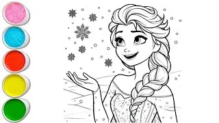 Cute Elsa Frozen Drawing for kids, Painting & Coloring for kids, Toddlers | Let's Draw Together