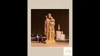 SET 1- Catholic Home Altar for family, Religious Catholic Statue, Wooden Religious Gifts,Housewar...