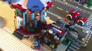 Motorized Lego Winter Village Market Carousel (10235)