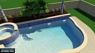 Rose St Burbank 17'x27 free-form pool with a 7' radius spa.  +18