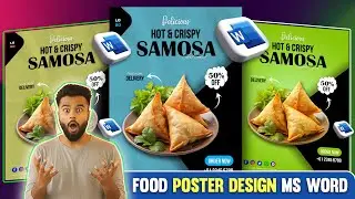 MS Word me Food Poster Design kaise banaye | Restaurant & Fast Food Poster Hindi Tutorial