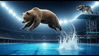 Bear vs Wolf Olympic Diving Showdown 🏅 | Ultimate Animal Sports Battle (4K)