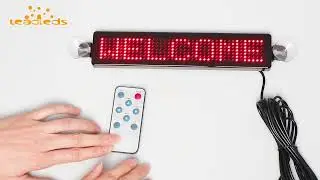 Leadleds 12V Car LED Programmable Message Sign Scrolling Display Board with Remote (Red)