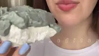 Валуйчик в пасте голубой узбечки/Valuichik with blue Uzbek clay/Onebite chalk/ASMR