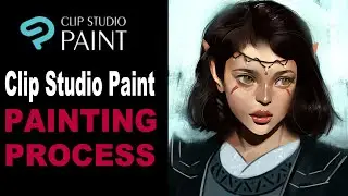 Painting a portrait in Clip Studio Paint in real time