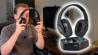 WallaGe Wireless TV Headphones | 100ft Range, RF Transmitter Dock & 25hr Battery Life