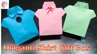 Origami Shirt Gift Box | How To Make Paper Shirt Gift Box | Father&rsquo;s Day Gift wrap Idea