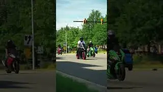 Motorcycle rolling burnout, leaving cars and coffee