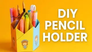 DIY Pencil Holder with Paper | Easy Origami Desk Organizer | School Craft