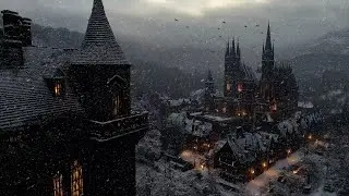 ❄️ Dark Academia Winter Study Music — Snowy Gothic Village at Dusk