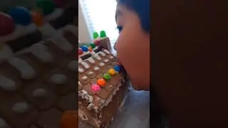 No one would eat someone's gingerbread house right? 🥲#shorts #sad #funny #gingerbreadhouse