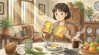 Kaya Toast ASMR | Cozy Singapore Shophouse Morning (Ghibli Style)