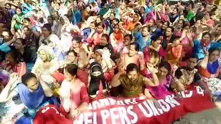 Anganwadi Workers holds protest