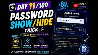 React Password Show/Hide Trick 👁️🔒 | Beginner React Project | React Tutorial