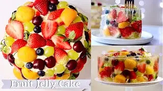 Fruit Jelly Cake Recipe / Victoria Sponge Cake/ Cream Cheese Frosting/Transparent Jelly