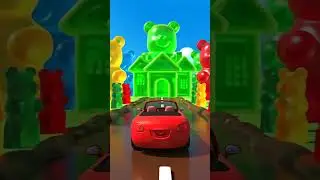 Candy Road Adventure 🍭🚗 | Sweet Toy Car Animation for Kids #kidsshorts