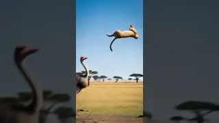 Can the ostrich fight off the leopard and survive the wild #wildlife #nature #animalbattle