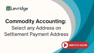 Commodity Accounting: Select Any Address on Settlement Payment Address