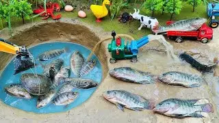 catch fish using mini water pump | fishing exciting | diy tractor ‪@Mini Fish Creator
