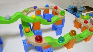 Marble Run Race ASMR ☆ 5-Color Race Course & Jumping Trix Track