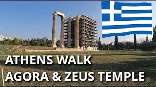 Athens Walk - Hadrian's Library, Roman Agora, the Temple of Olympian Zeus