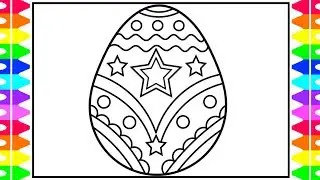 How to Draw a GIANT EASTER EGG for Kids 💜💚💖GIANT Easter Egg Coloring Page | Easter Coloring Pages